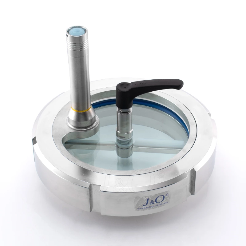 Sanitary Union Type Sight Glass With Wiper With Lamp