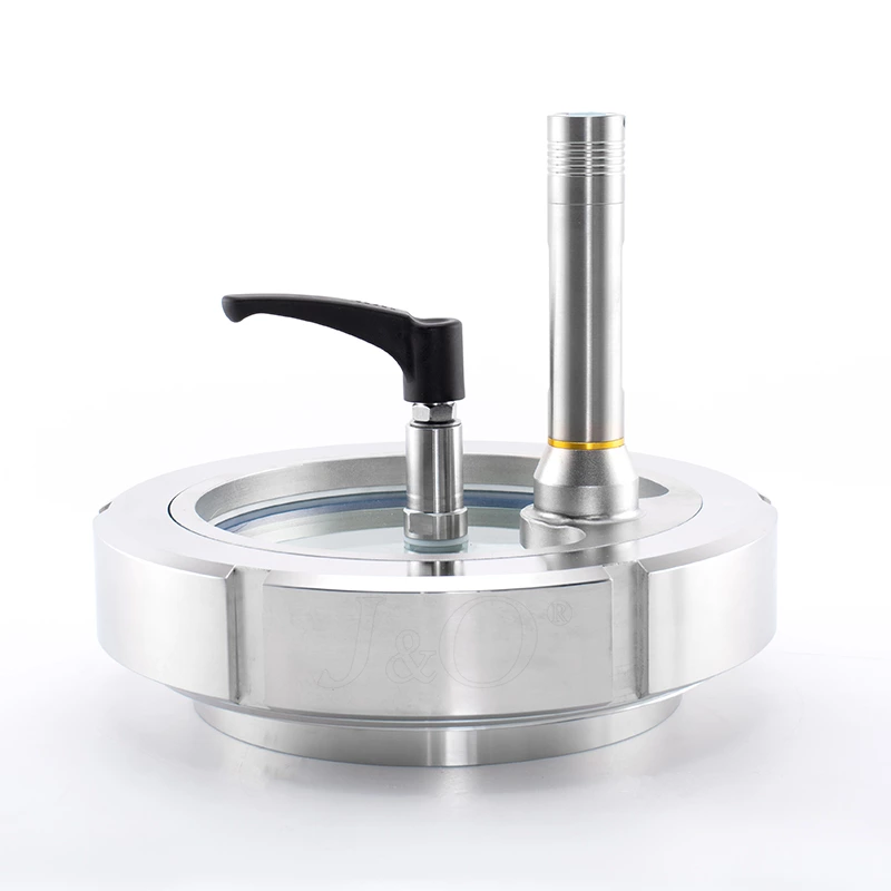 Sanitary Union Type Sight Glass With Wiper With Lamp
